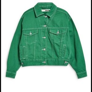 Topshop green denim jacket NWOT